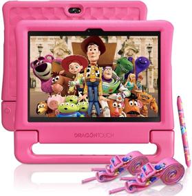 img 4 attached to 👦 Детский планшет Dragon Touch KidzPad Y88X 10 - аудиокниги Disney, 2 ГБ ОЗУ, 32 ГБ ПЗУ, четырехядерный процессор, 10.1-дюймовый IPS HD-дисплей, Micro HDMI, Android 9.0 Pie, 5G WiFi, порт HDMI, ремешки и стилус.