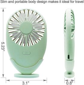 img 2 attached to Ronessy Portable Personal Fan - USB Rechargeable Necklace Hand Fan with 7-Color LED, 2 Speeds - Ideal for Outdoor Use (Green)