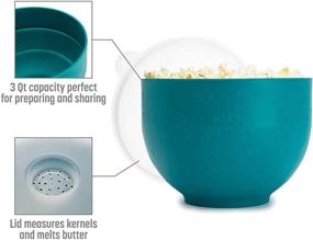 img 2 attached to 🍿 Goodful Silicone Popcorn Popper: Collapsible Microwavable Bowl for Healthy BPA-Free Hot Air Popped Popcorn, Teal