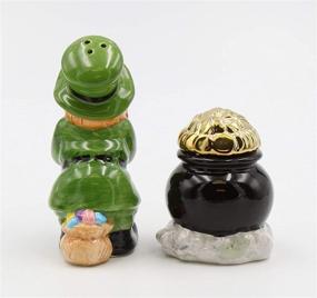 img 3 attached to 🍀 Appletree Design Leprechaun with Pot of Gold Salt and Pepper Set - Charming 2-3/8-Inch and 3-3/4-Inch Ceramic Shakers!