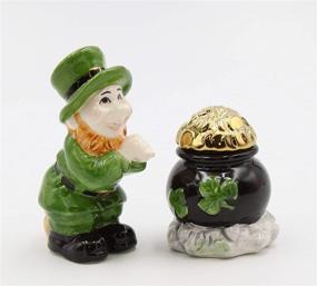 img 2 attached to 🍀 Appletree Design Leprechaun with Pot of Gold Salt and Pepper Set - Charming 2-3/8-Inch and 3-3/4-Inch Ceramic Shakers!