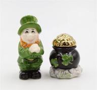 🍀 appletree design leprechaun with pot of gold salt and pepper set - charming 2-3/8-inch and 3-3/4-inch ceramic shakers! logo