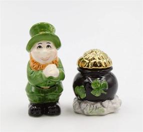 img 4 attached to 🍀 Appletree Design Leprechaun with Pot of Gold Salt and Pepper Set - Charming 2-3/8-Inch and 3-3/4-Inch Ceramic Shakers!