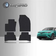 🚘 all-weather heavy duty toughpro floor mats accessories set (front + 2nd row) for toyota c-hr - made in usa, black rubber - 2018, 2019, 2020, 2021 logo