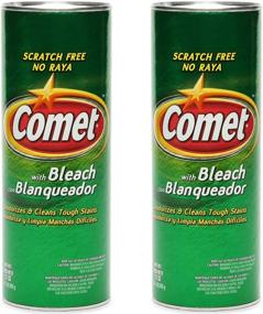 img 3 attached to 🧽 Comet Cleaner Total Kitchen and Bathroom Cleaning Kit - Powerful Canister Cleaner Powder with Bleach, Scrub Sponge, Brush, and Microfiber Towel