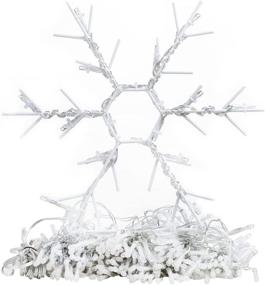 img 2 attached to 🎄 Joiedomi Christmas Outdoor Snowflake String Lights: 357 LEDs for Stunning Tree Decor, Party & Garden Décor (White)