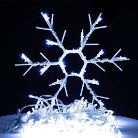 img 3 attached to 🎄 Joiedomi Christmas Outdoor Snowflake String Lights: 357 LEDs for Stunning Tree Decor, Party & Garden Décor (White)