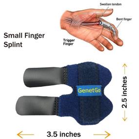 img 3 attached to 🖐️ 2 Pack Small Trigger Finger Splint - GenetGo Pinkie Finger Brace for Broken Finger, Finger Knuckle Immobilization for Arthritis Pain, Sport Injuries - Enhanced SEO