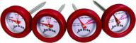 jim beam bbq thermometer for 🥩 steak and poultry, red - one size logo