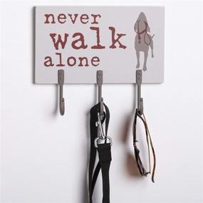 img 1 attached to 🐾 Primitives by Kathy Dog Wall Hook Board, 10" x 8" - Never Walk Alone