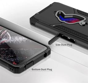 img 2 attached to 📱 MME Case for ASUS ROG Phone 5/5s - Casing with Air Trigger Compatibility, Military Grade Drop Protection, Built-in Kickstand, Camera Protection, Dust Plugs, and 9D Tempered Glass (Black)