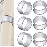 💍 set of 6 silver stainless steel bead napkin rings - elegant serviette buckles logo