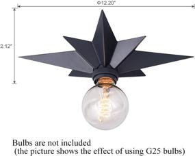 img 3 attached to 🌟 VILUXY Black Star Flush Mount Ceiling Light Fixtures for Hallway, Entryway, Study Room, Bedroom