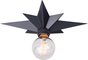 img 4 attached to 🌟 VILUXY Black Star Flush Mount Ceiling Light Fixtures for Hallway, Entryway, Study Room, Bedroom