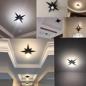 img 2 attached to 🌟 VILUXY Black Star Flush Mount Ceiling Light Fixtures for Hallway, Entryway, Study Room, Bedroom