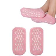 moisturizing gel socks: soft spa socks for repairing and softening dry cracked feet skins - ideal for treating and nourishing dry feet (pink) logo