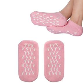 img 4 attached to Moisturizing Gel Socks: Soft Spa Socks for Repairing and Softening Dry Cracked Feet Skins - Ideal for Treating and Nourishing Dry Feet (Pink)