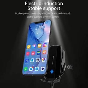 img 1 attached to 📱 Partim F2 Blue 15W Qi Auto-Clamping Air Vent Wireless Car Charger Mount for iPhone 11/11 Pro/Pro Max, Samsung Note10/S10/S9, and All Smartphones