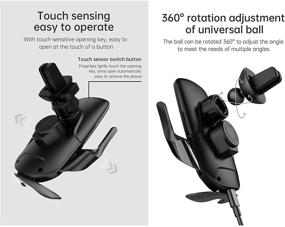 img 2 attached to 📱 Partim F2 Blue 15W Qi Auto-Clamping Air Vent Wireless Car Charger Mount for iPhone 11/11 Pro/Pro Max, Samsung Note10/S10/S9, and All Smartphones