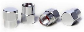 img 4 attached to Circuit Performance VC3 Series Silver Aluminum Valve Stem Caps (Set Of 4)