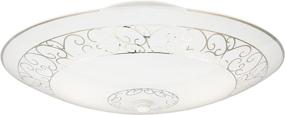 img 2 attached to 💡 Westinghouse Lighting 6620600 White Semi-Flush-Mount Ceiling Fixture with Scroll Design Glass - Two-Light Interior