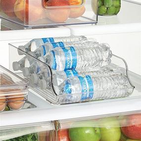 img 3 attached to 🥤 iDesign Clear BPA-Free Plastic Refrigerator and Freezer Organizer Bin - Water Bottle and Drink Holder for Kitchen, Basement, Garage Fridge