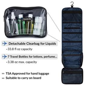 img 3 attached to 🧳 TRAVANDO Hanging Toiletry Bag FLEXI + 7 TSA Approved Liquid Bottles - Travel Set for Men and Women - Cosmetics and Makeup Organizer - Suitcase Toiletry Kit - Wash Bag with Containers