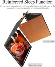 img 3 attached to auaua iPad Air 4th Gen 2020 Case with Pencil Holder - Auto Sleep/Wake - Vegan Leather - 10.9'' iPad Air Case