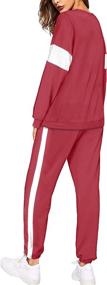 img 1 attached to 👗 Sipaya Women's Colorblock Striped Sweatsuit Set - 2 Piece Crewneck Outfit with Pants and Pockets