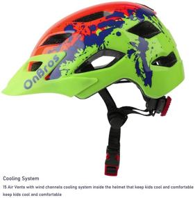 img 1 attached to OnBros Kids Bike Helmet - Lightweight Cycling Helmet for Children, Adjustable Size Bicycle Helmets for Boys and Girls Age 5-13 (50-57cm)