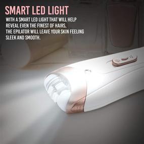 img 2 attached to 💆 Rose Gold Edition Brookstone Epilator: Facial Hair Removal for Women with Smooth Glide, Cordless & Portable Design, LED Light Included