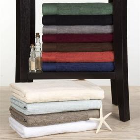 img 1 attached to Luxurious Brick Ribbed 100% Cotton Towel Set - 10-Piece by Lavish Home
