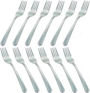 🍴 mjiya dominion heavy duty dinner forks set - 12 pcs stainless steel silverware for home, kitchen or restaurant logo