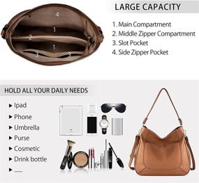 img 3 attached to Handbags Leather Shoulder Crossbody Multi Pockets Women's Handbags & Wallets for Hobo Bags