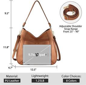 img 1 attached to Handbags Leather Shoulder Crossbody Multi Pockets Women's Handbags & Wallets for Hobo Bags