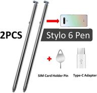 🖊️ 2pcs замена ручки stylo 6 для lg stylo 6 q730am q730vs q730ms q730ps q730cs q730ma стилус s pen + адаптер типа c (2 шт. ручка / белый телефонный стилус) - улучшенная seo логотип