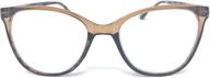 👓 women's malibu colorful two tone readers +1.75 brown: plastic cat eye frame, spring hinge reading glasses logo