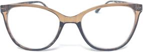 img 4 attached to 👓 Women's Malibu Colorful Two Tone Readers +1.75 Brown: Plastic Cat Eye Frame, Spring Hinge Reading Glasses