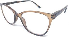 img 3 attached to 👓 Women's Malibu Colorful Two Tone Readers +1.75 Brown: Plastic Cat Eye Frame, Spring Hinge Reading Glasses