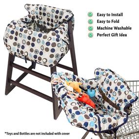 img 2 attached to 🛒 2-in-1 Shopping Cart Cover and High Chair Cover - Croc N Frog - Soft Padded - Machine Washable - Easy to Fold into a Pouch - 3 Toy Loops - Sippy Cup Holder - Ideal Baby Shower Gift - Suitable for Baby Boys and Girls