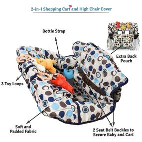 img 3 attached to 🛒 2-in-1 Shopping Cart Cover and High Chair Cover - Croc N Frog - Soft Padded - Machine Washable - Easy to Fold into a Pouch - 3 Toy Loops - Sippy Cup Holder - Ideal Baby Shower Gift - Suitable for Baby Boys and Girls