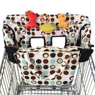 🛒 2-in-1 shopping cart cover and high chair cover - croc n frog - soft padded - machine washable - easy to fold into a pouch - 3 toy loops - sippy cup holder - ideal baby shower gift - suitable for baby boys and girls logo