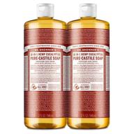 органическое жидкое мыло dr. bronner's pure-castile с эвкалиптом - 32 унции, 2 шт. - универсальное: для лица, тела, волос, белья, животных, посуды - концентрированное, веганское, без гмо - 18 в 1 применений логотип