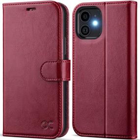 img 4 attached to 📱 OCASE iPhone 12/12 Pro Wallet Case: RFID Blocking, Kickstand, and Card Holders - Burgundy, 6.1 Inch