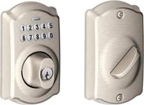 img 4 attached to Satin Nickel Schlage BE365 V CAM 619 Camelot Electronic Keypad Deadbolt - Keyless Entry Lock