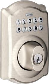 img 1 attached to Satin Nickel Schlage BE365 V CAM 619 Camelot Electronic Keypad Deadbolt - Keyless Entry Lock