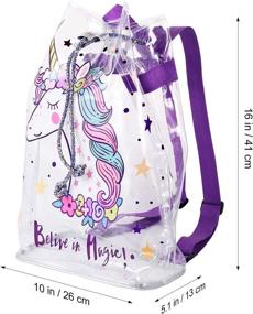 img 3 attached to 🦄 TENDYCOCO Unicorn Backpack: Stylish and Transparent Drawstring Bag for All Your Essentials