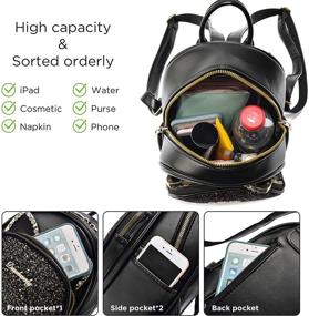 img 1 attached to 🎒 Women's Leather Backpack with Stylish Decoration - Handbags and Wallets for Women