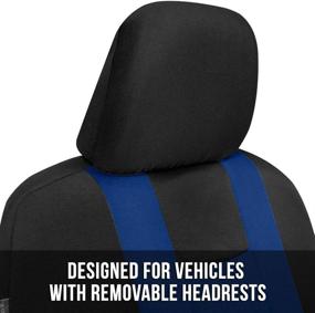 img 3 attached to CarXS Forza Blue Seat Covers For Cars Full Set – Two-Tone Front Seat Covers With Matching Rear Split Bench Seat Cover