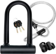 wexhug bike u lock - 16mm heavy duty security u cable bike lock with 4ft flex bike cable and sturdy mounting bracket for road, mountain, electric, and folding bikes logo